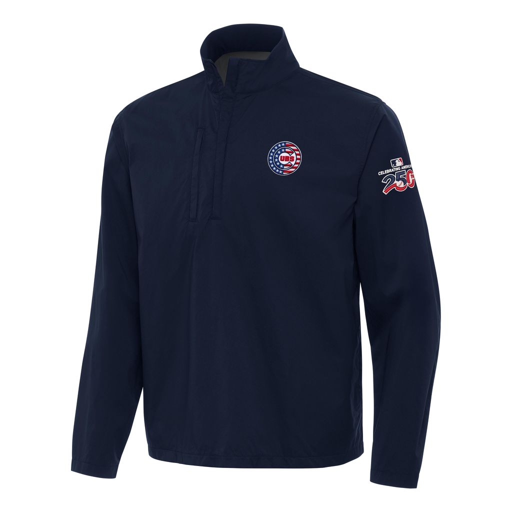 Chicago Cubs Americana 250th Anniversary USA Navy Brisk 1/4 Zip Pullover Windbreaker Jacket product image 1, provided for