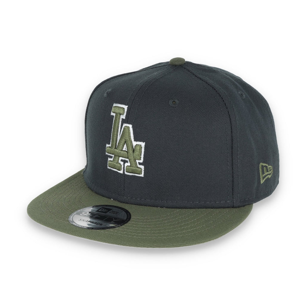 New Era Los Angeles Dodgers 2-Tone Color Pack 9FIFTY Snapback Hat- Grey/Olive product image 3, provided for visual reference