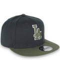New Era Los Angeles Dodgers 2-Tone Color Pack 9FIFTY Snapback Hat- Grey/Olive product image 1, provided for visual reference