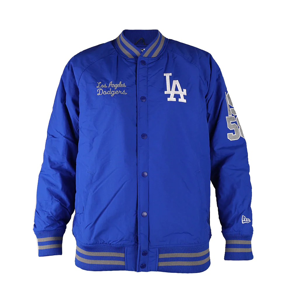 New Era Los Angeles Dodgers Snap Varsity Jacket product image 1, provided for visual reference and product detail review