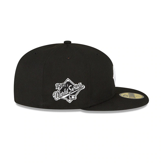 New Era Cincinnati Reds 1990 World Series Side Patch Fitted 59Fifty-Black And White product image 2, provided for visual