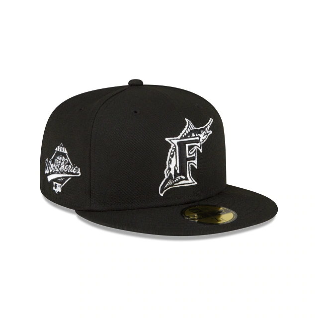New Era Florida Marlins 1997 World Series Side Patch 59Fifty Fitted-Black/White product image 1, provided for visual