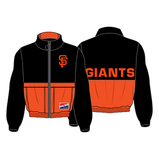 New Era Women San Francisco Giant Cropped Jacket-Black/Orange product image 3, provided for visual reference and product
