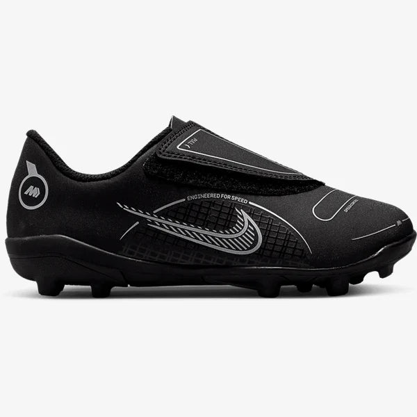 Nike Jr. Mercurial Vapor 14 Club MG- Black/ Metallic Silver product image 2, provided for visual reference and product