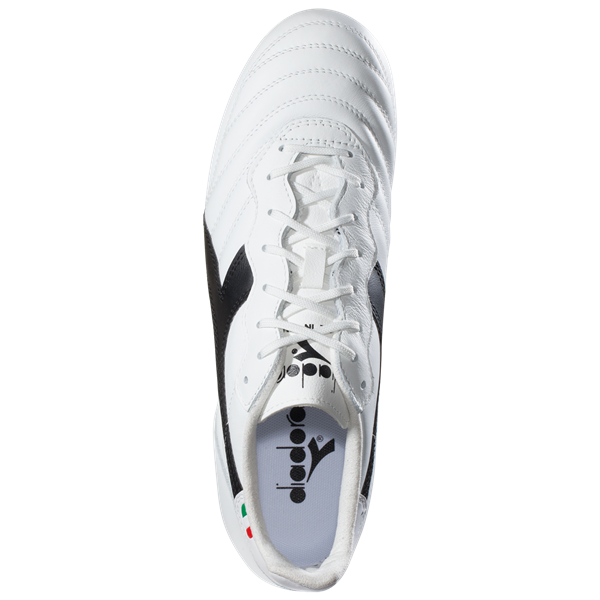 Diadora Brasil Italy LT MDPU FG - White/Black product image 3, provided for visual reference and product detail review