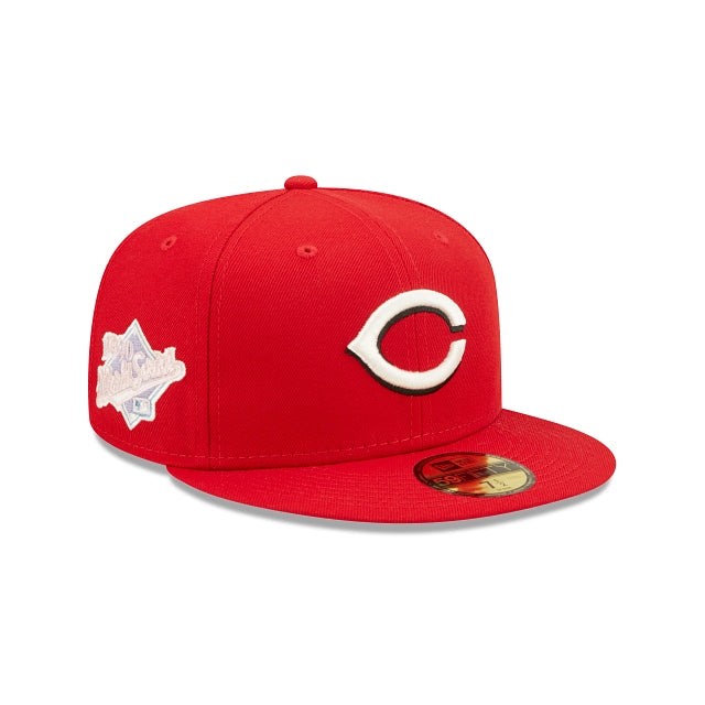 Cincinnati Reds Ew Era Pop Sweat 59Fifty Fitted Hat Lilac Bottom product image 1, provided for visual reference and product