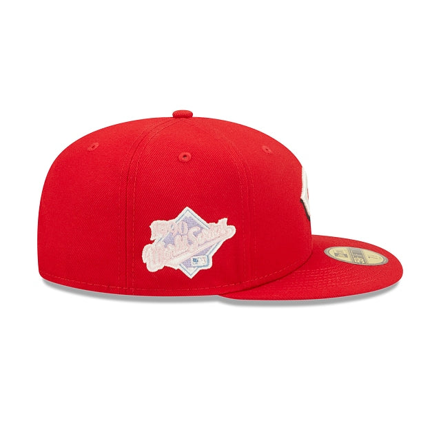 Cincinnati Reds Ew Era Pop Sweat 59Fifty Fitted Hat Lilac Bottom product image 2, provided for visual reference and product