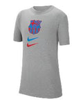 Nike Youth FC Barcelona Crest T-Shirt - GREY product image 1, provided for visual reference and product detail review