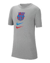 Nike Youth FC Barcelona Crest T-Shirt - GREY product image 1, provided for visual reference and product detail review