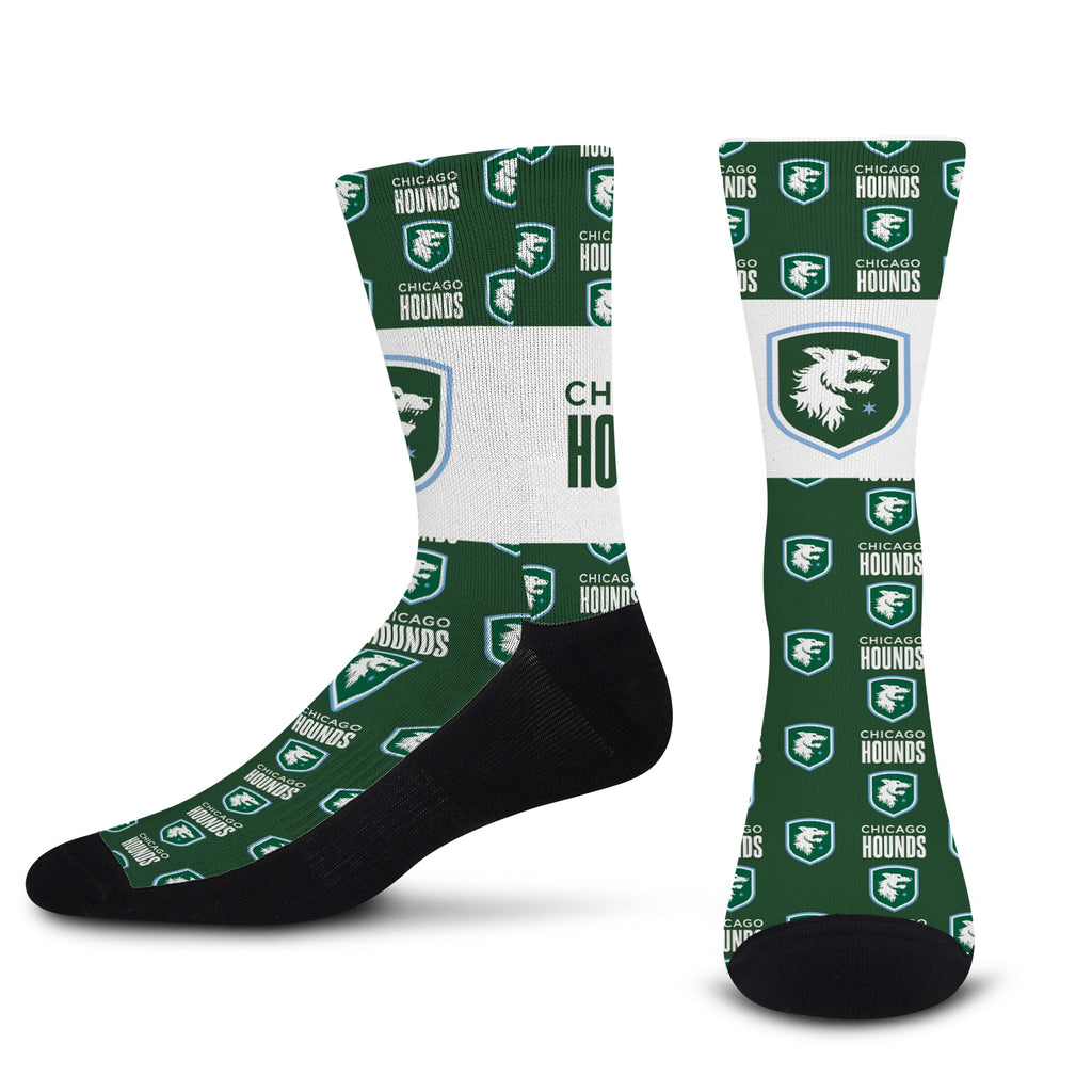 Chicago Hounds Youth Montage Banner Socks product image 1, provided for visual reference and product detail review