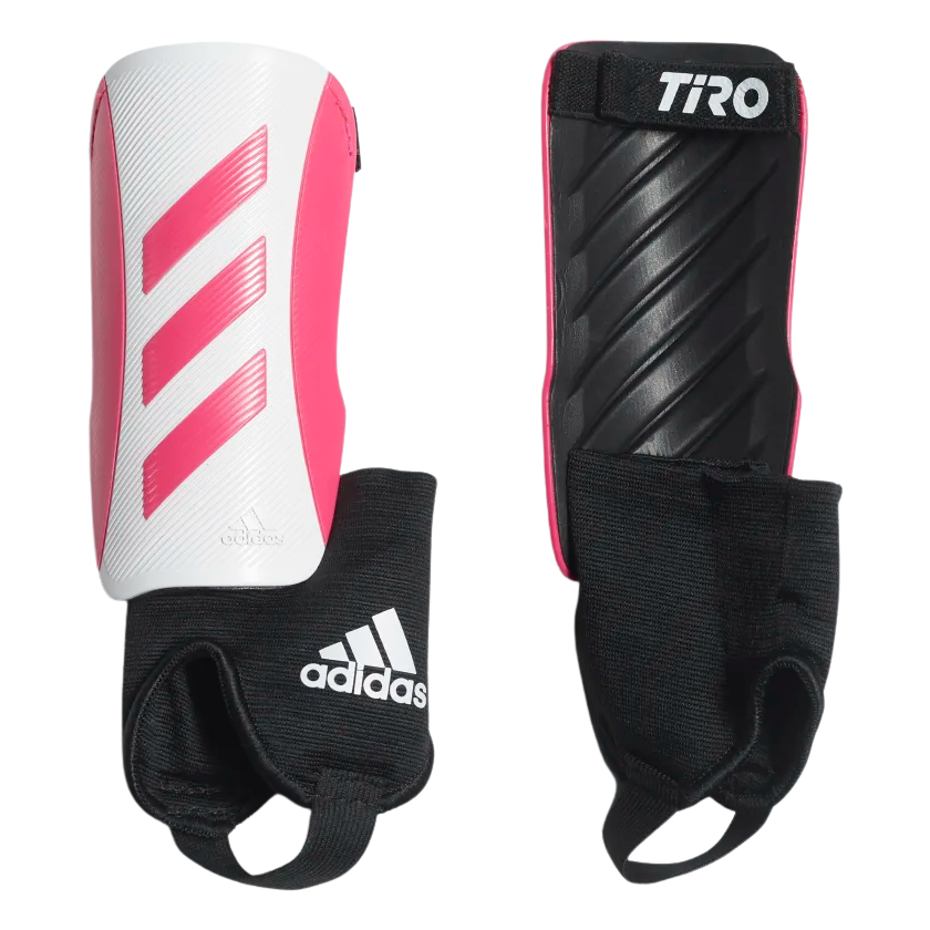 Adidas Youth Tiro Match Shin Guards-Shock Pink / White product image 1, provided for visual reference and product detail
