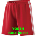 Adidas Youth Condivo 18 Shorts - Red product image 1, provided for visual reference and product detail review