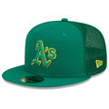 New Era Oakland Athletics 2022 Batting Practice 59FIFTY Fitted Hat - Green product image 1, provided for visual reference