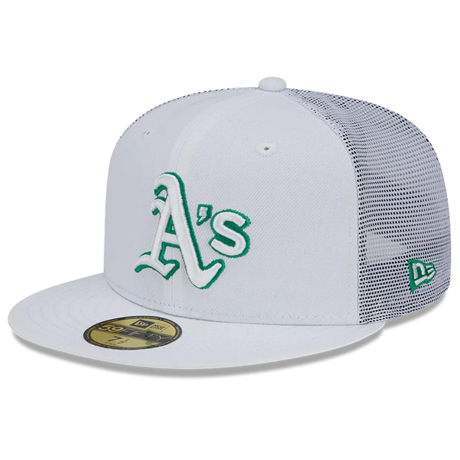New Era Oakland Athletics 2022 Batting Practice 59FIFTY Fitted Hat - White product image 1, provided for visual reference
