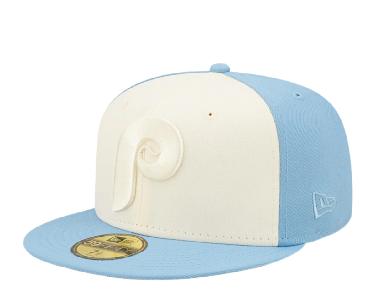 New Era Philadelphia Phillies 2-Tone 59Fifty Fitted Hat-Blue/Cream product image 1, provided for visual reference and