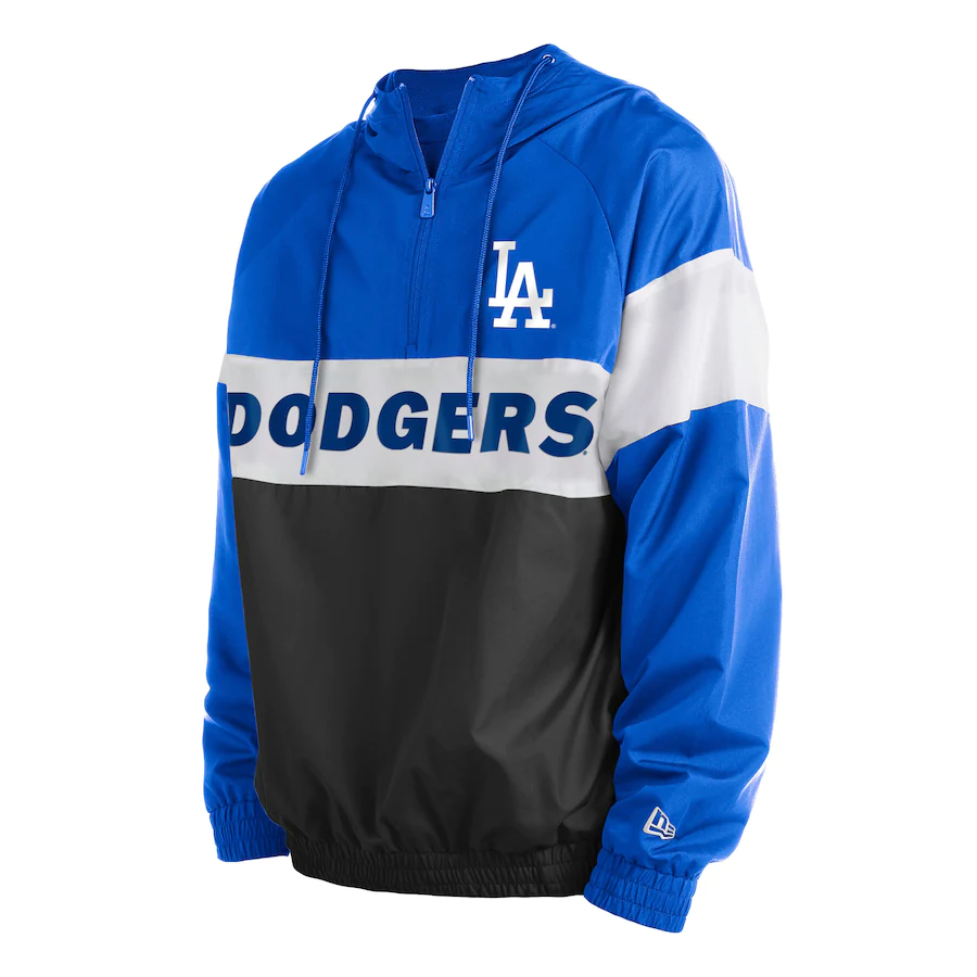 New Era Men Los Angeles Dodgers Black Raglan Quarter-Zip Hoodie product image 1, provided for visual reference and product
