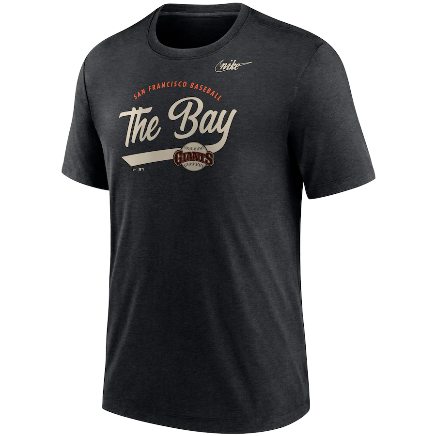 Nike San Francisco Giants Cooperstown Nickname Tri-Blend T-Shirt - Heather Black product image 1, provided for visual