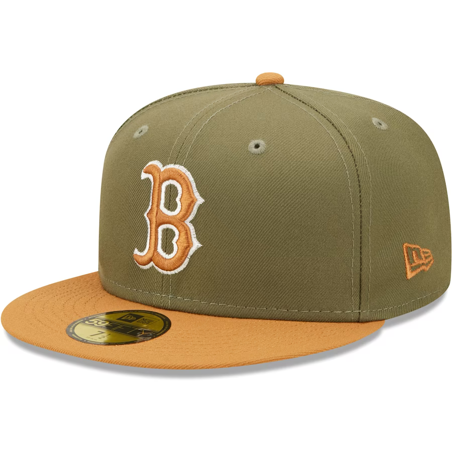 New Era Boston Red Sox Two-Tone Color Pack 59FIFTY Fitted Hat - Olive/Brown product image 2, provided for visual reference