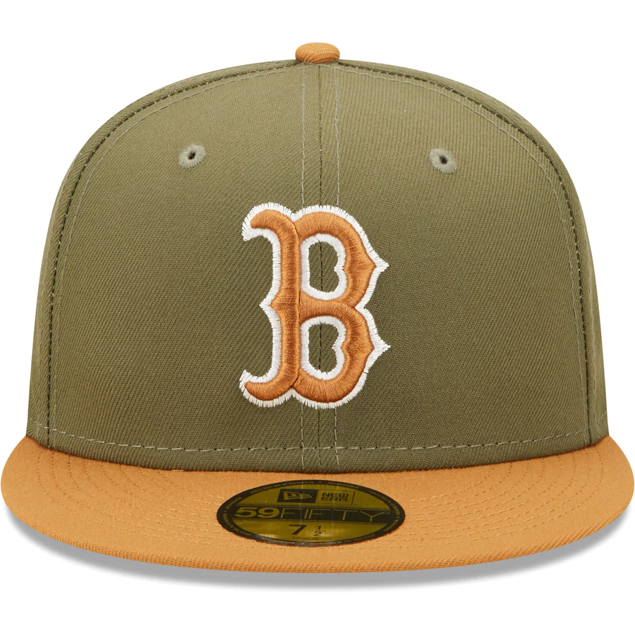 New Era Boston Red Sox Two-Tone Color Pack 59FIFTY Fitted Hat - Olive/Brown product image 3, provided for visual reference