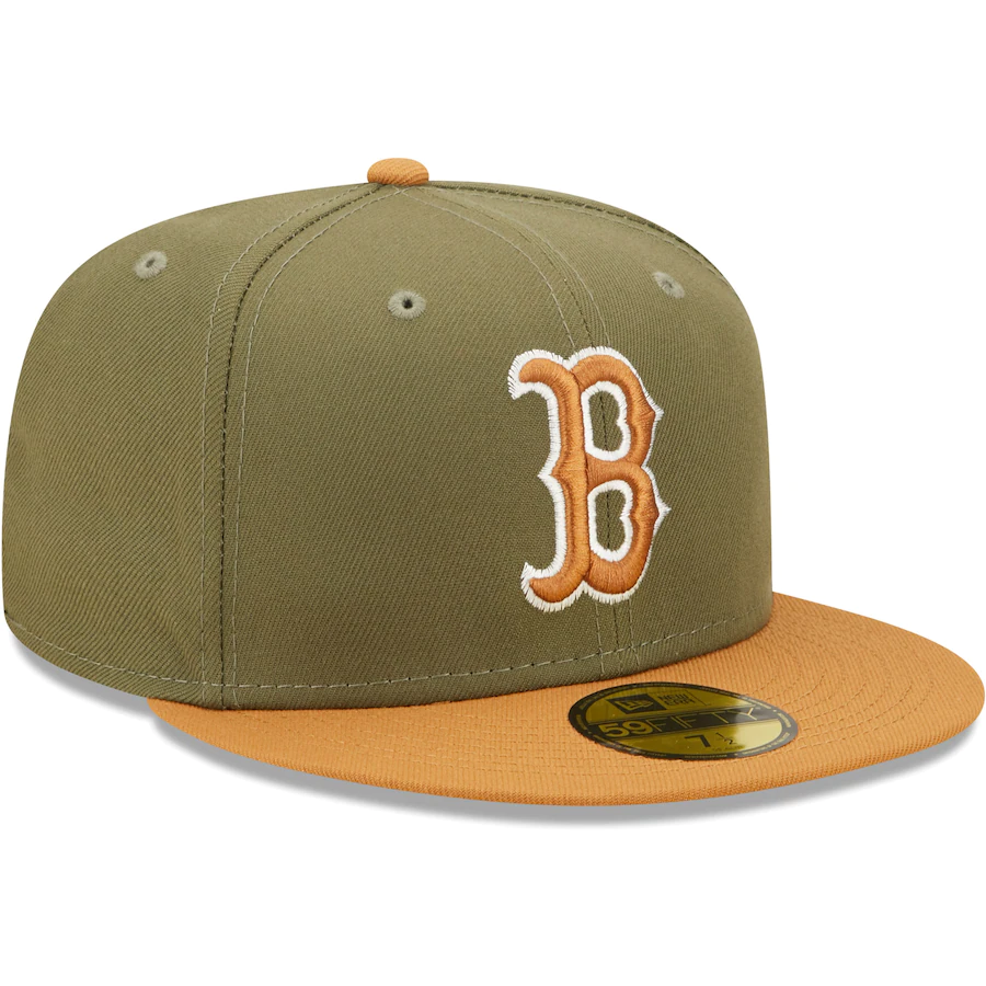 New Era Boston Red Sox Two-Tone Color Pack 59FIFTY Fitted Hat - Olive/Brown product image 1, provided for visual reference