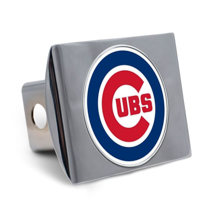 Chicago Cubs Premium Chrome Full Color Hitch Cover product image 1, provided for visual reference and product detail review