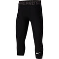 Nike Pro Big Kids' 3/4-Length Black Tights product image 1, provided for visual reference and product detail review
