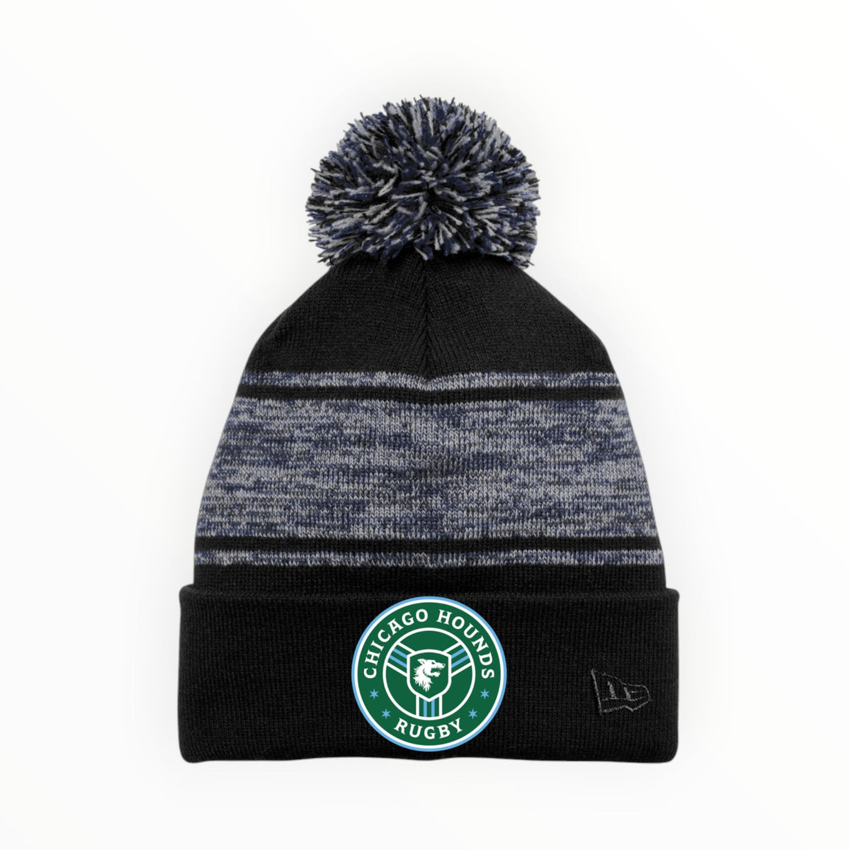 Chicago Hounds Primary Logo Patch New Era Knit Chilled Pom Sideline Beanie product image 1, provided for visual reference