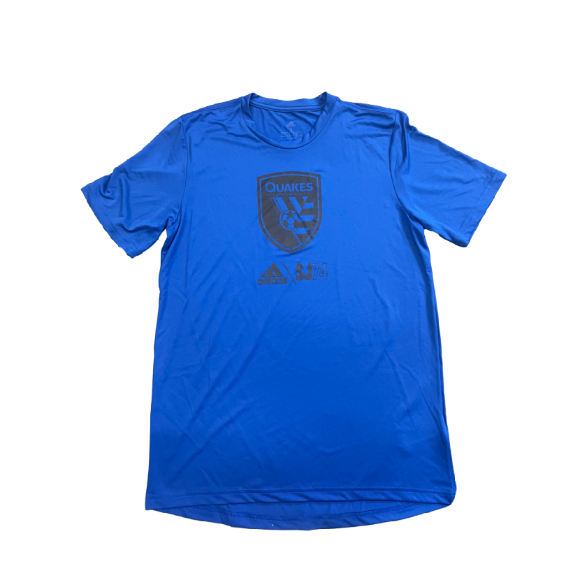 Adidas Men San Jose Earthquakes Royal Icon T-Shirt product image 1, provided for visual reference and product detail review
