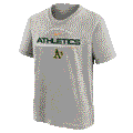 Nike Kids Oakland Athletics Team Engineered SS T-Shirt product image 1, provided for visual reference and product detail