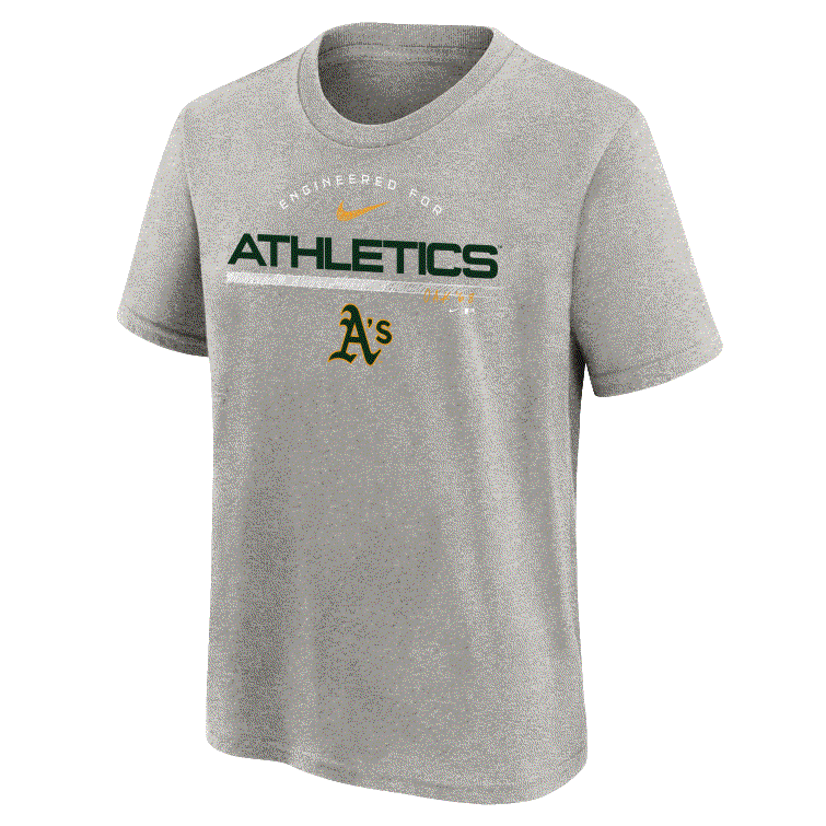Nike Kids Oakland Athletics Team Engineered SS T-Shirt product image 1, provided for visual reference and product detail