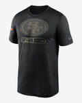 Nike San Francisco 49ers Black 2020 Salute to Service T-shirt product image 1, provided for visual reference and product