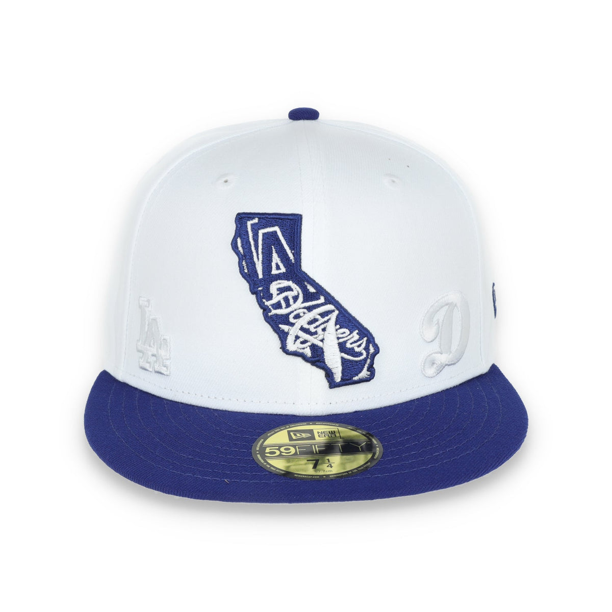 New Era Los Angeles Dodgers State View E1 59FIFTY-White/Blue product image 2, provided for visual reference and product