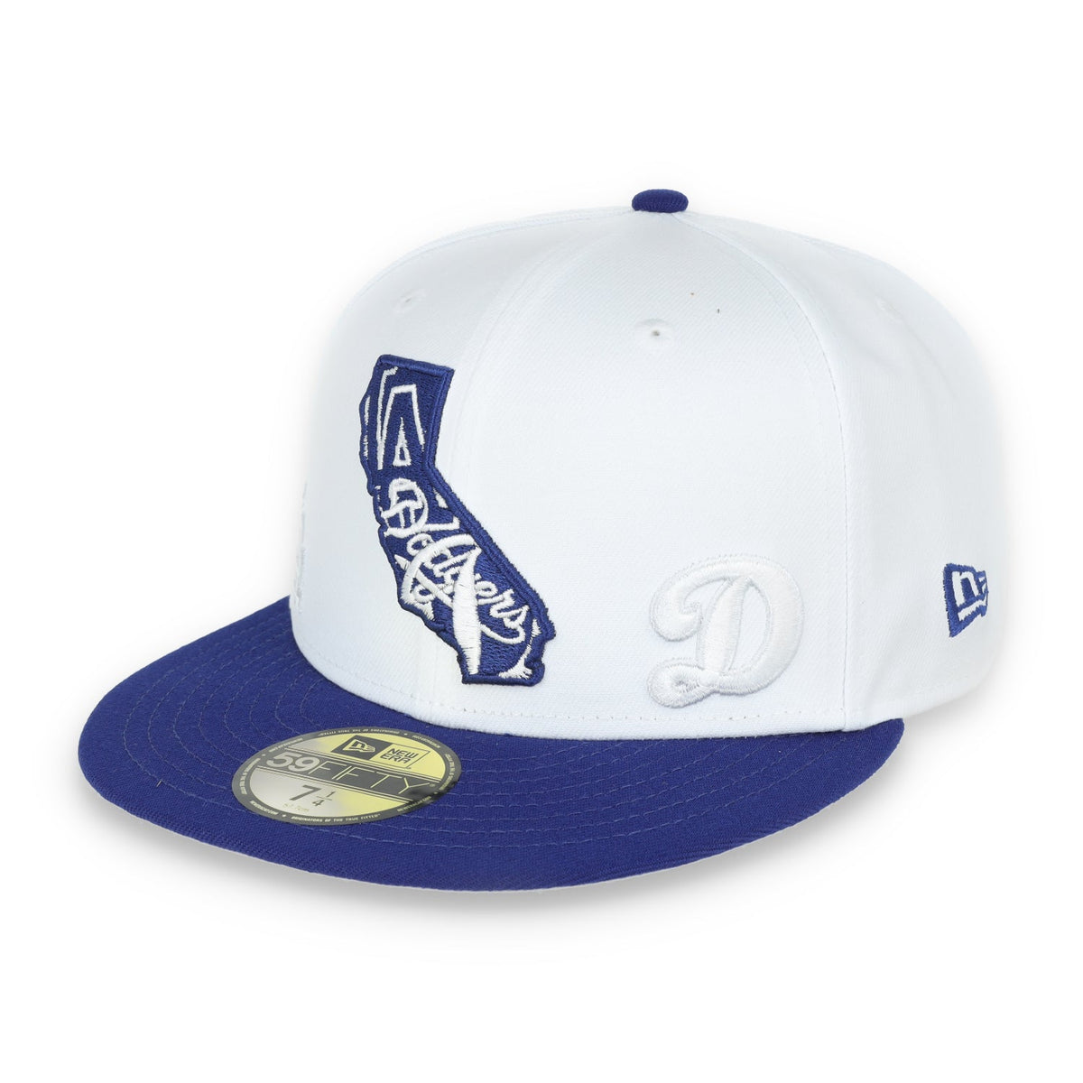 New Era Los Angeles Dodgers State View E1 59FIFTY-White/Blue product image 3, provided for visual reference and product