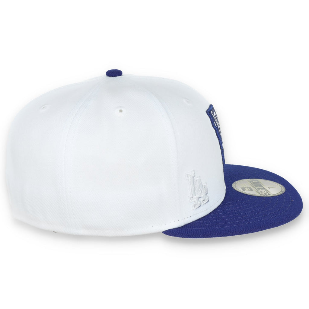 New Era Los Angeles Dodgers State View E1 59FIFTY-White/Blue product image 6, provided for visual reference and product