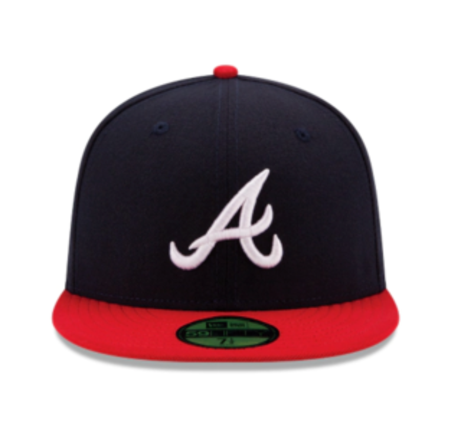 Atlanta Braves New Era Home Authentic Collection 59Fifty Fitted-On-Field Collection -Blue/Red product image 2, provided for