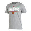 Adidas Manchester United Lockup T-Shirt - Heathered Gray product image 1, provided for visual reference and product detail