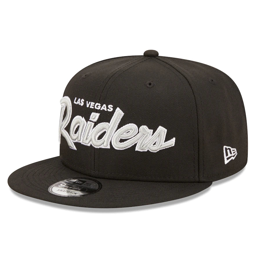 New Era Youth Las Vegas Raiders Script 9FIFTY Snapback Hat - Black product image 3, provided for visual reference and