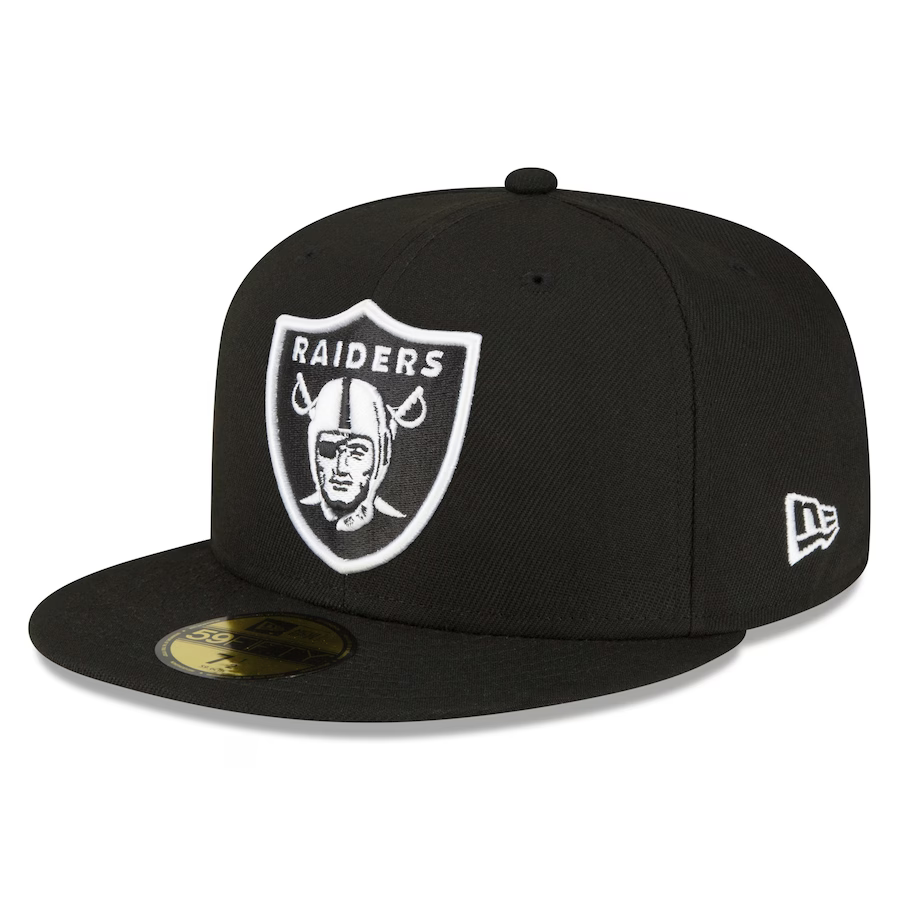 New Era Las Vegas Raiders Black & White Superbowl Xviii Side Patch 59Fifty Fitted product image 3, provided for visual