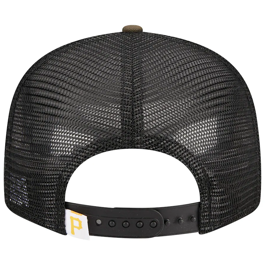 New Era Pittsburgh Pirates Woodland 9FIFTY Trucker Snapback Hat-Camo product image 3, provided for visual reference and