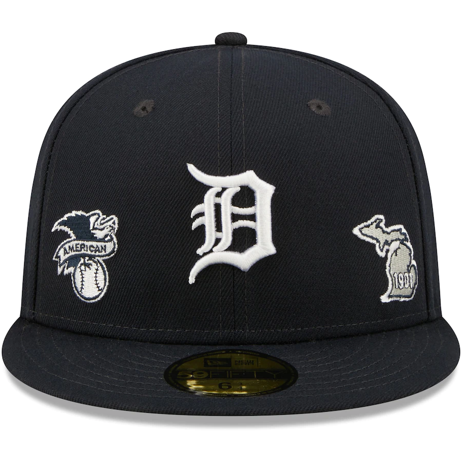 New Era Detroit Tigers Identity 59FIFTY Fitted Hat - Navy product image 1, provided for visual reference and product detail