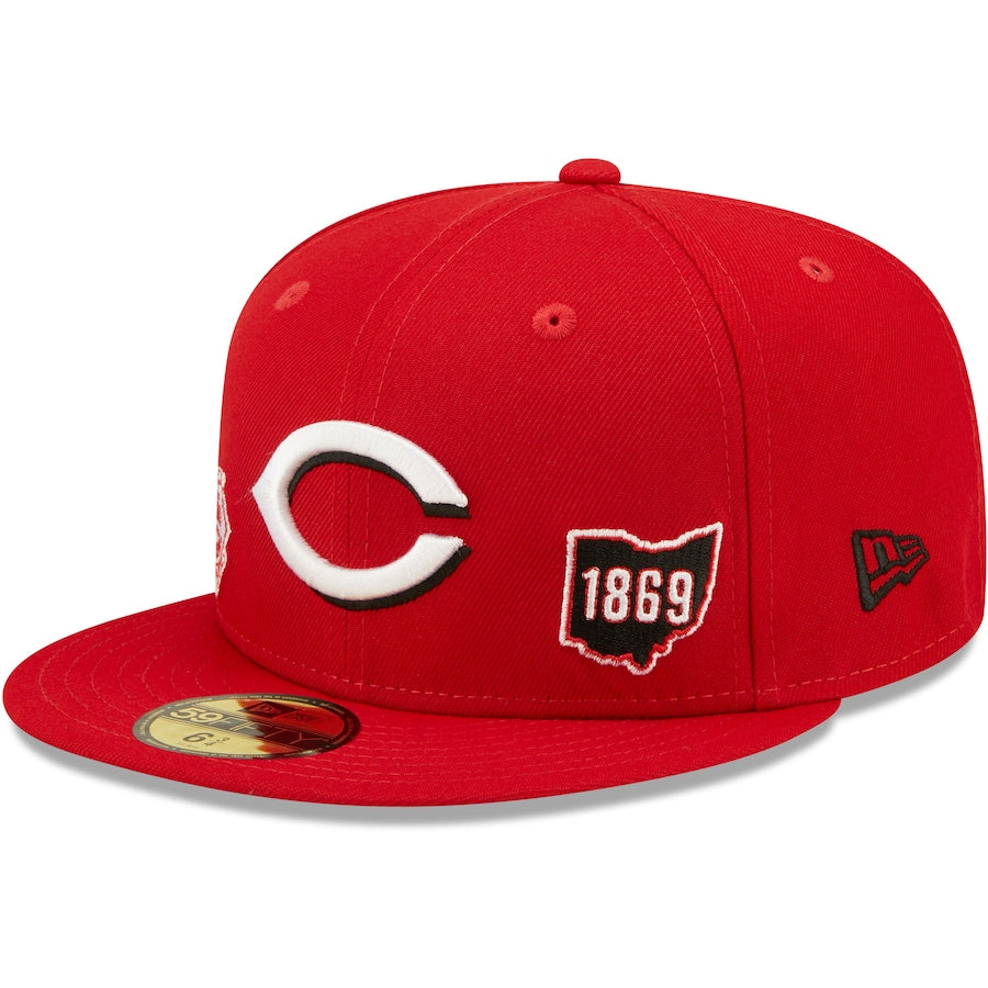 New Era Cincinnati Reds Identity 59FIFTY Fitted Hat - Red product image 3, provided for visual reference and product detail