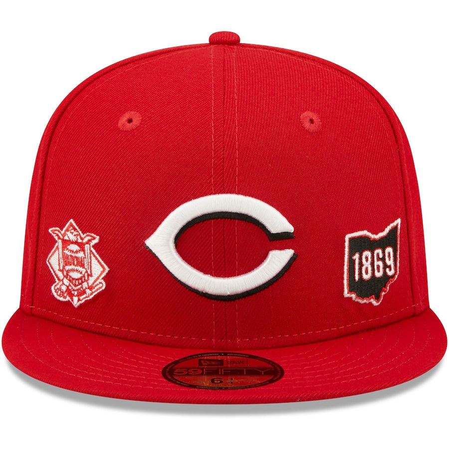 New Era Cincinnati Reds Identity 59FIFTY Fitted Hat - Red product image 1, provided for visual reference and product detail