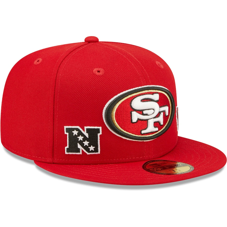 New Era San Francisco 49ers Identity 59Fifty Fitted Hat-Red product image 2, provided for visual reference and product