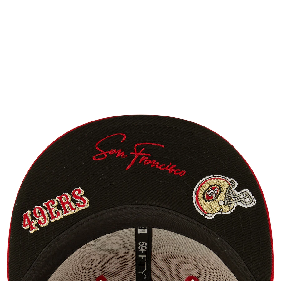 New Era San Francisco 49ers Identity 59Fifty Fitted Hat-Red product image 5, provided for visual reference and product