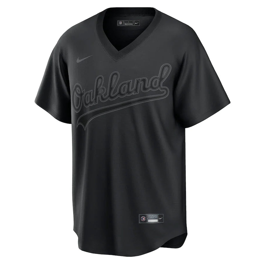 Oakland Athletics Nike Black Pitch Black Fashion Replica Jersey for Men product image 1, provided for visual reference and