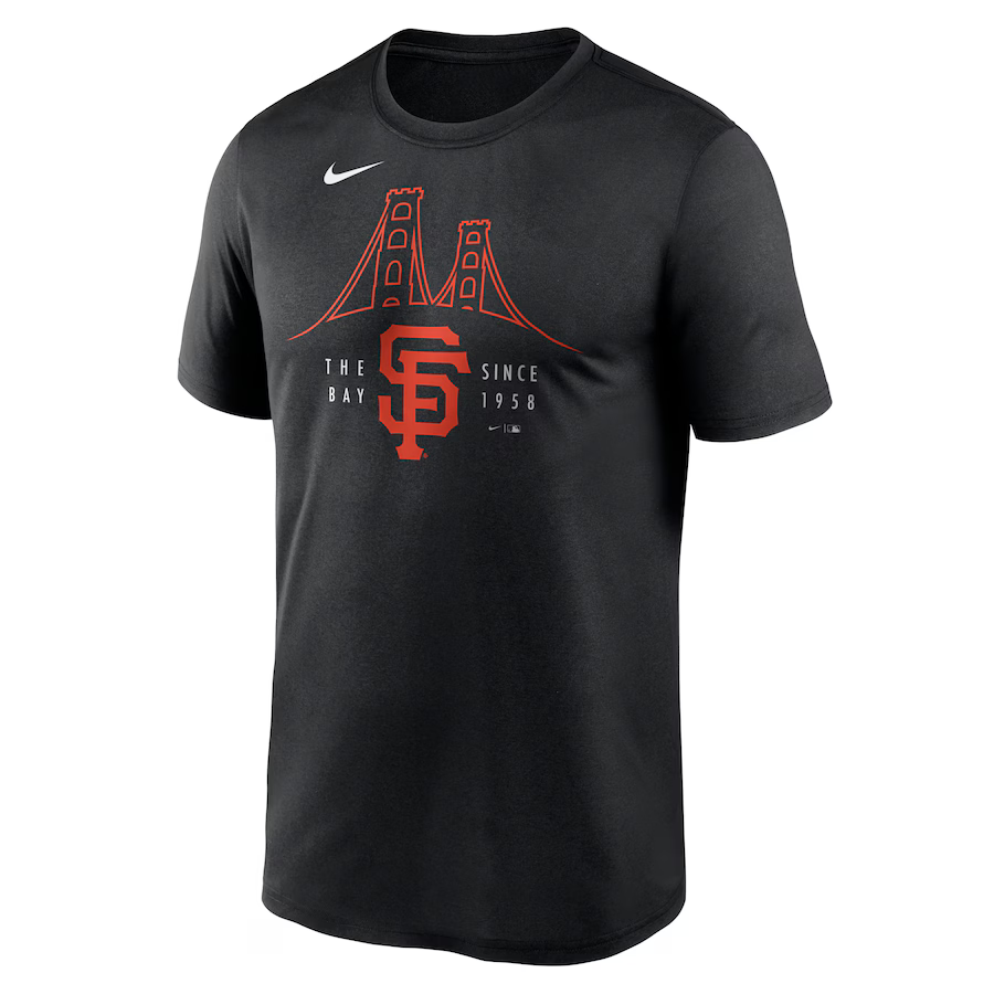 Nike San Francisco Giants The Bay Practice Performance T-Shirt - Black product image 1, provided for visual reference and