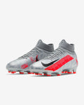 Nike Mercurial Superfly 7 Pro FG- Metallic Grey/Laser Crimson product image 1, provided for visual reference and product