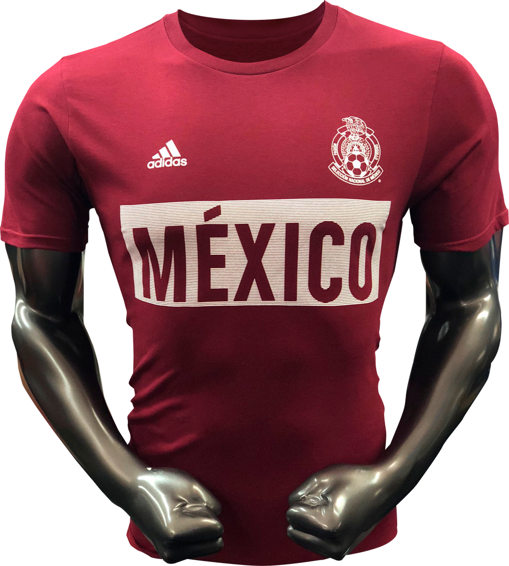 Adidas Mexico Bar T-Shirt (Burgandy) product image 2, provided for visual reference and product detail review