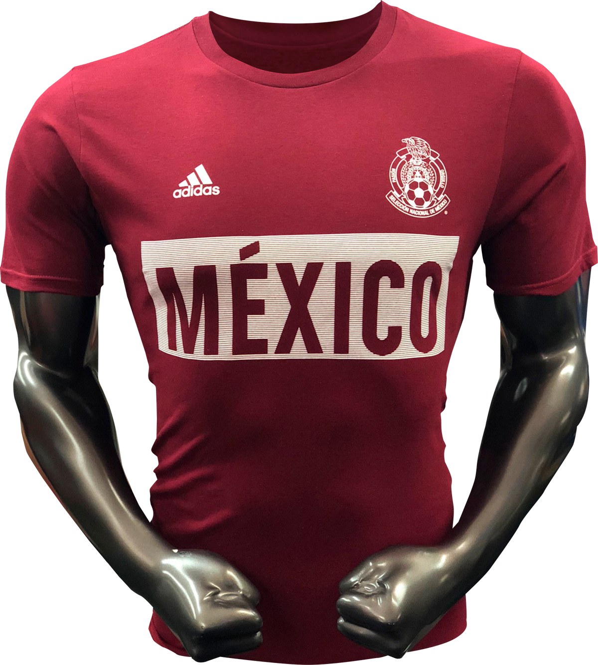 Adidas Mexico Bar T-Shirt (Burgandy) product image 2, provided for visual reference and product detail review