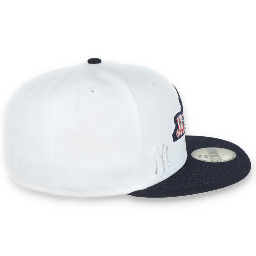 New Era New York Yankees State View E1 59FIFTY-White/Navy product image 6, provided for visual reference and product detail